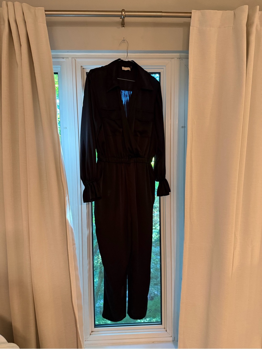 Ramy Brook Black Long-Sleeve Jumpsuit with Tailored Collar